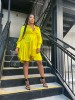 Load image into Gallery viewer, CANARY YELLOW SILHOUETTE DRESS
