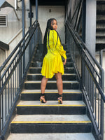 Load image into Gallery viewer, CANARY YELLOW SILHOUETTE DRESS
