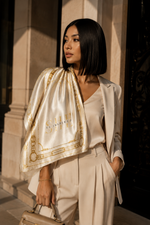 Load image into Gallery viewer, THE IVORY | SHE IS INSPIRED™ Signature Silk Scarf
