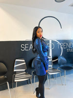 Load image into Gallery viewer, &quot;A NIGHT OUT&quot; METALLIC MINI DRESS
