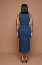 Load image into Gallery viewer, Denim Muse Midi Dress
