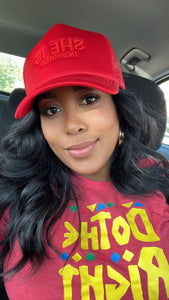 SHE IS INSPIRED trucker hat