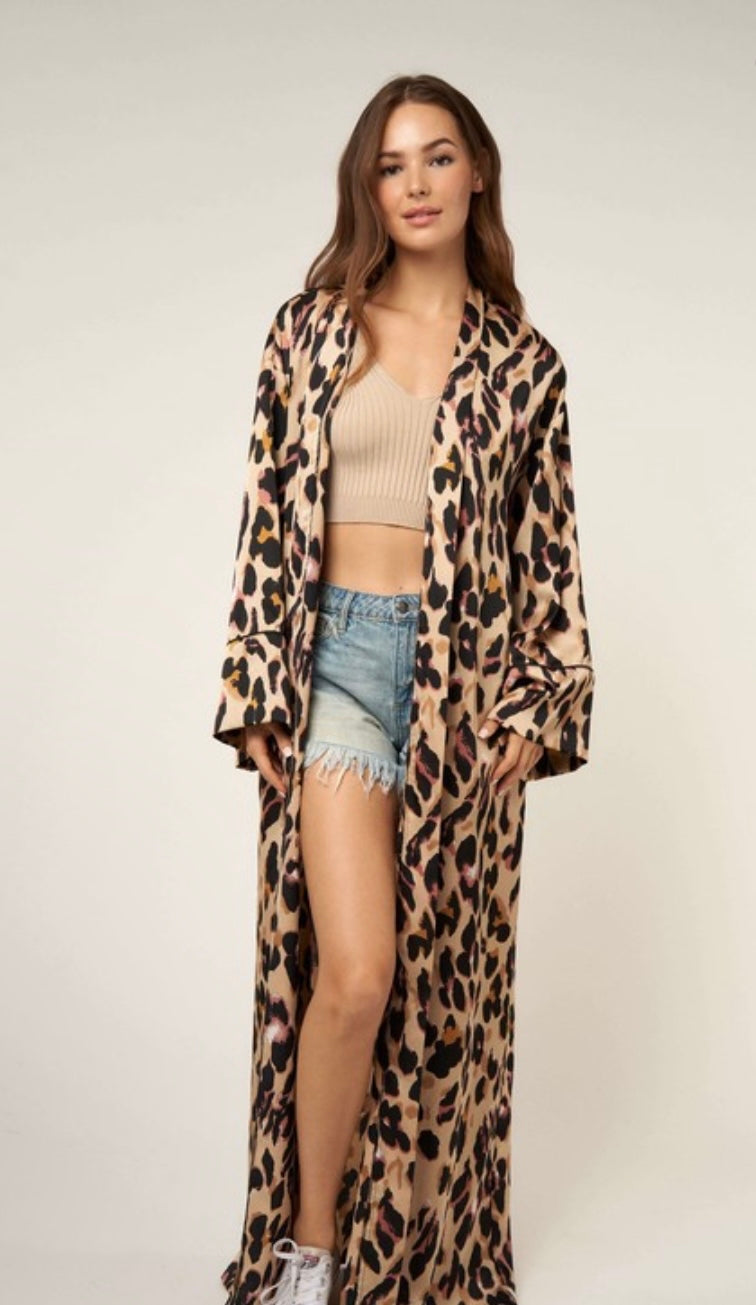 WILD DREAMER Open Maxi Cardigan with Pockets