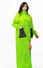 Load image into Gallery viewer, &quot;RETROGRADE&quot; NEON LIME MAXI WINDBREAKER
