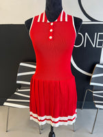 Load image into Gallery viewer, Preppy Red Pleated Dress
