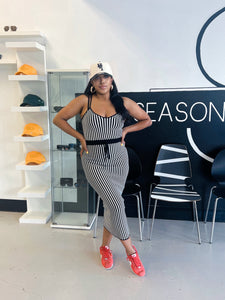 The Black and White Effect “Two Piece Midi Skirt Set”