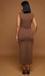 Load image into Gallery viewer, The Cocoa Contour Midi Dress
