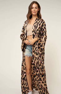 WILD DREAMER Open Maxi Cardigan with Pockets
