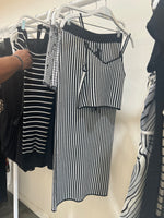 Load image into Gallery viewer, The Black and White Effect “Two Piece Midi Skirt Set”
