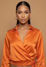 Load image into Gallery viewer, The Riviera Satin Wrap Top

