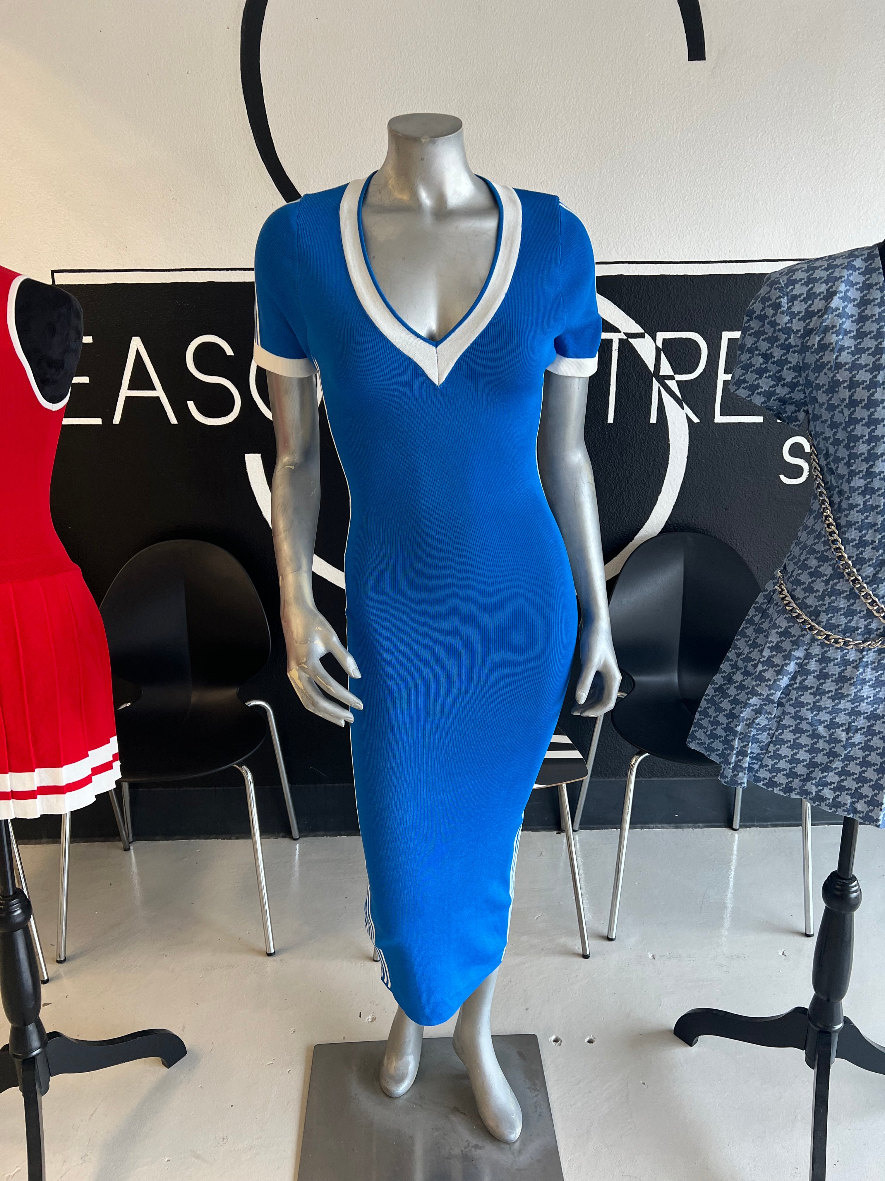 Blue Velocity Stripe Dress