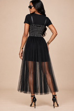 Load image into Gallery viewer, Midnight Tulle Denim Dress Pre-Order (Ships Out 9/25)
