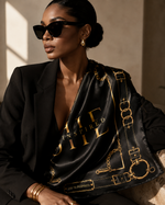 Load image into Gallery viewer, THE NOIR | SHE IS INSPIRED™ Signature Silk Scarf
