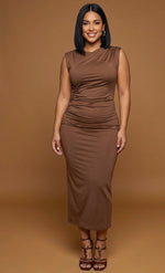 Load image into Gallery viewer, The Cocoa Contour Midi Dress
