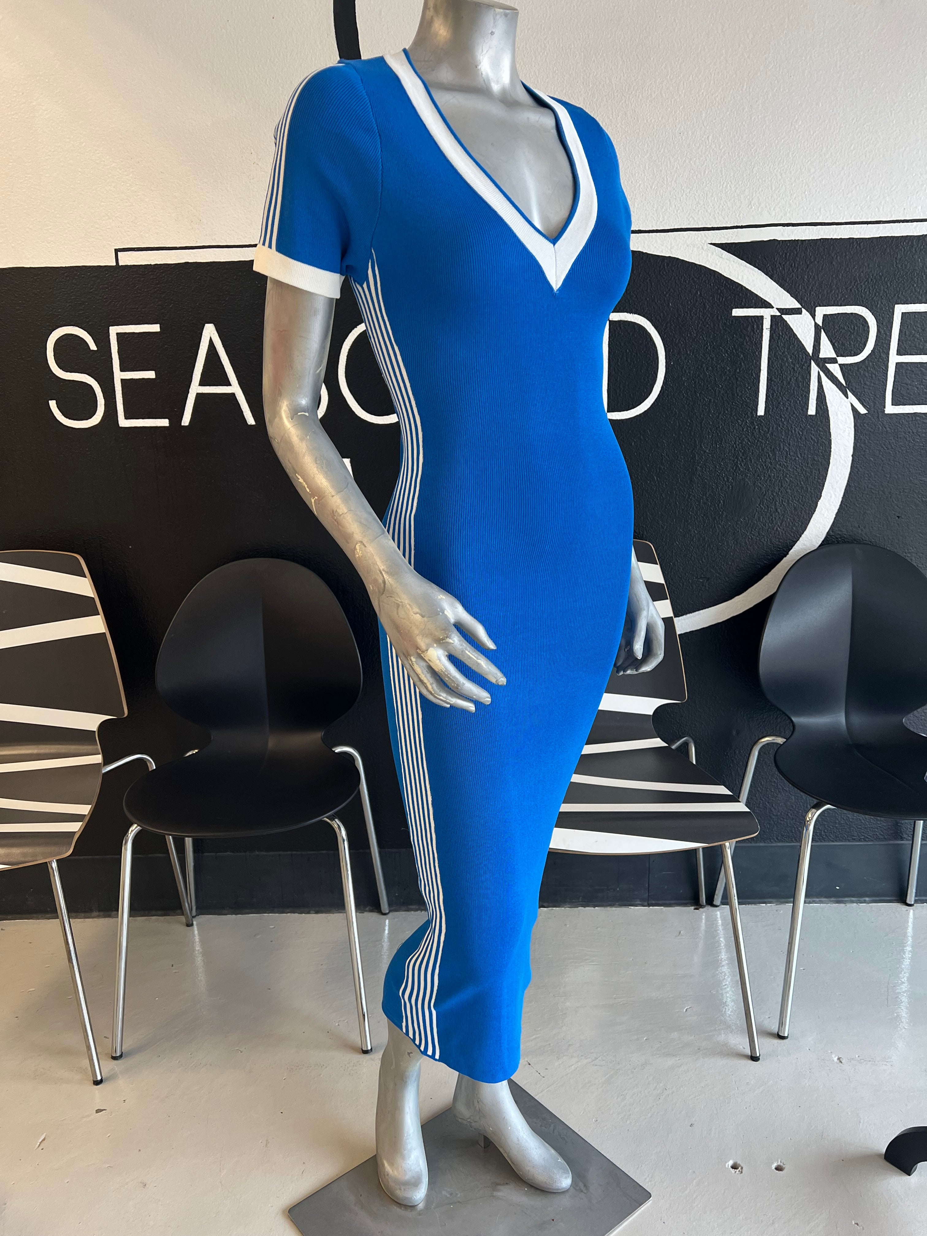 Blue Velocity Stripe Dress