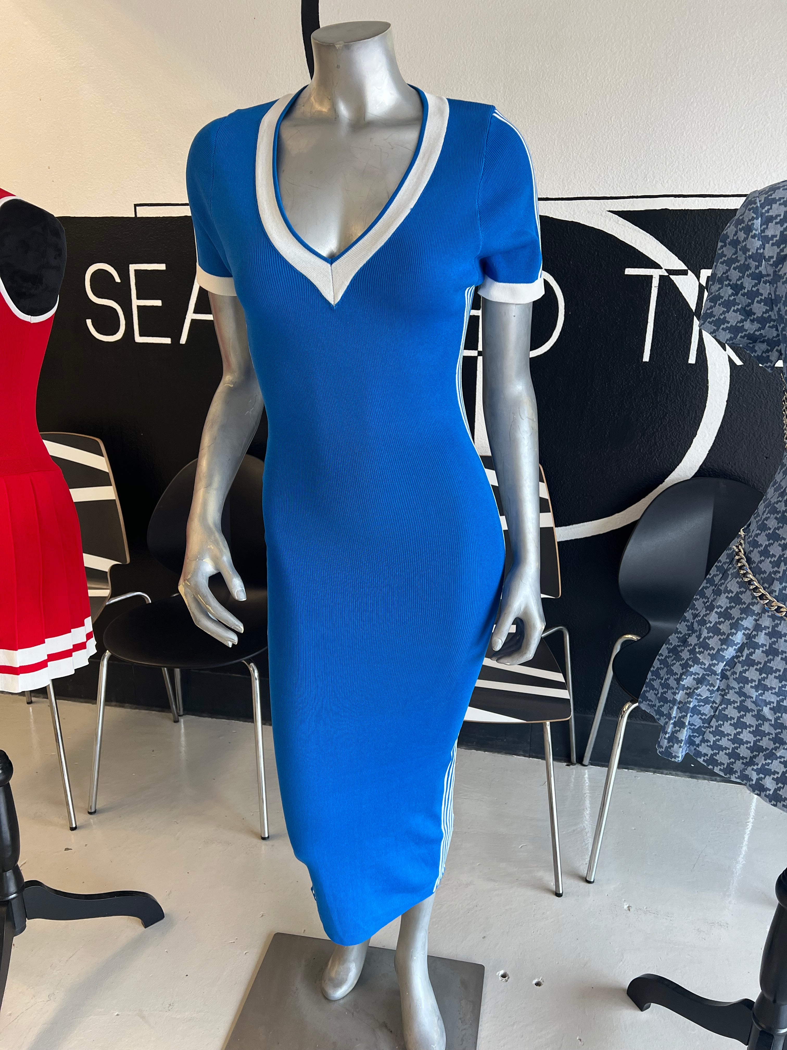 Blue Velocity Stripe Dress