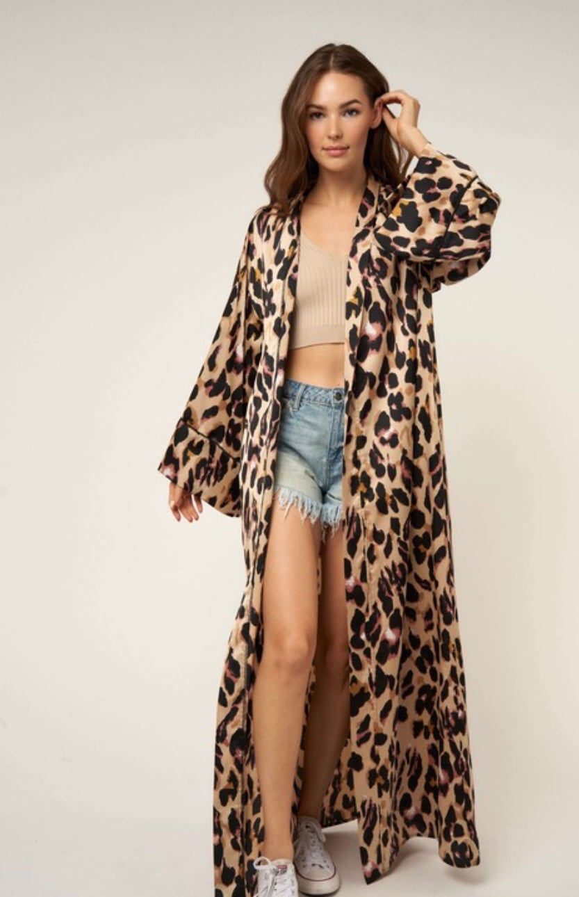 WILD DREAMER Open Maxi Cardigan with Pockets