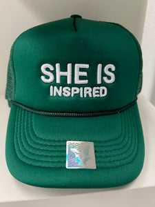 SHE IS INSPIRED trucker hat