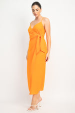 Load image into Gallery viewer, Orange Sweetheart Wrap-Tie Maxi Dress
