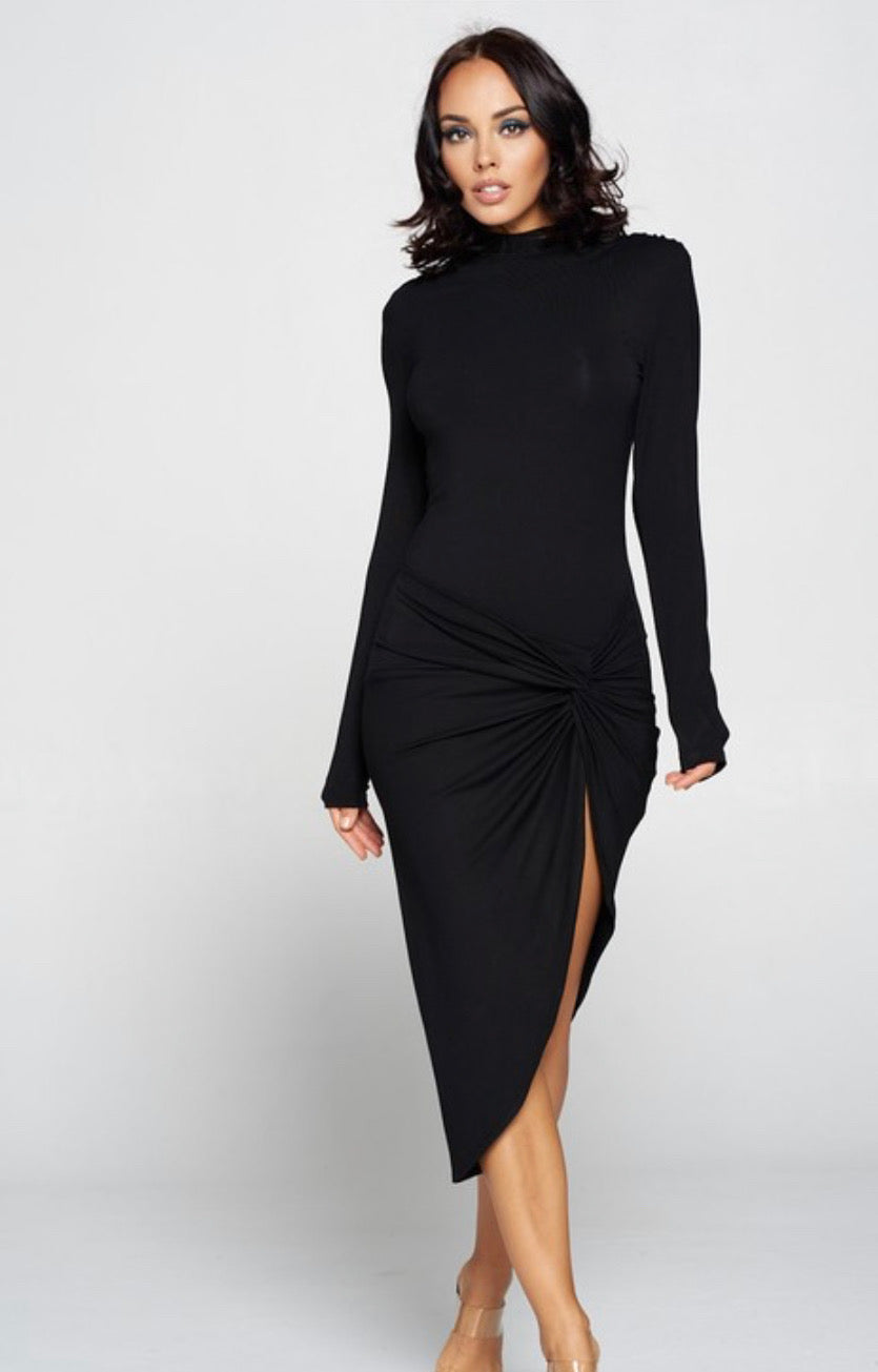 "FRENCH SPLIT" BODYCON DRESS