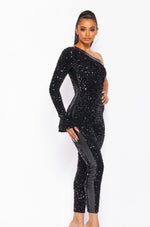 Load image into Gallery viewer, Black Sequin Jumpsuit
