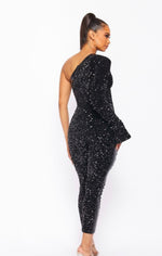 Load image into Gallery viewer, Black Sequin Jumpsuit
