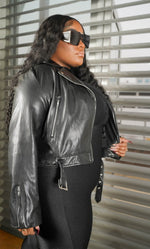 Load image into Gallery viewer, Plus Size Vegan Leather Jacket
